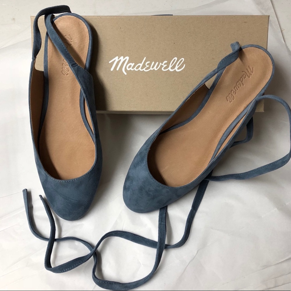 New In Box Madewell Tan Lace Up Ballet Flats 9 1/2 - Picture 7 of 7
